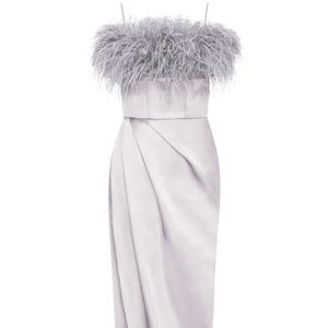 Milla Lavendar feather midi dress size M TTS